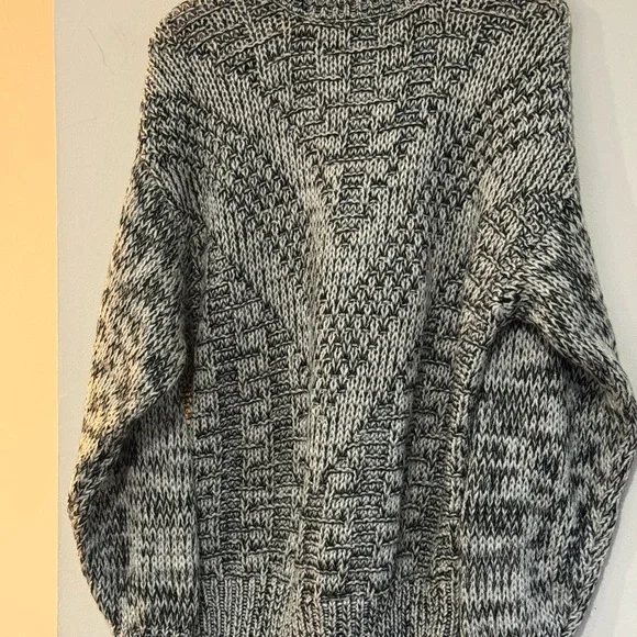 Vintage Tomato Chunky Knit Sweater Gray Black Marled Oversized* L|Xl - Picture 4 of 5